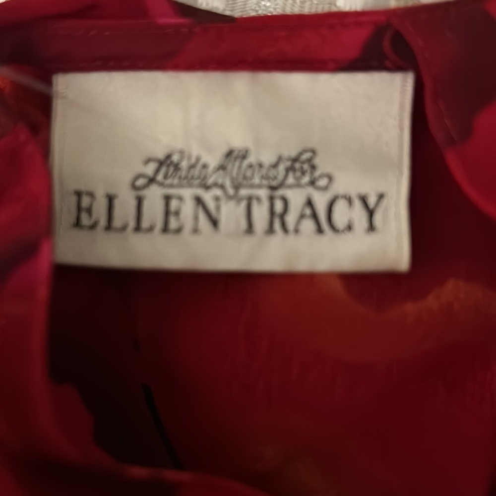 ELLEN Tracy vtg 100% silk floral blouse SZ 4 - Picture 6 of 10